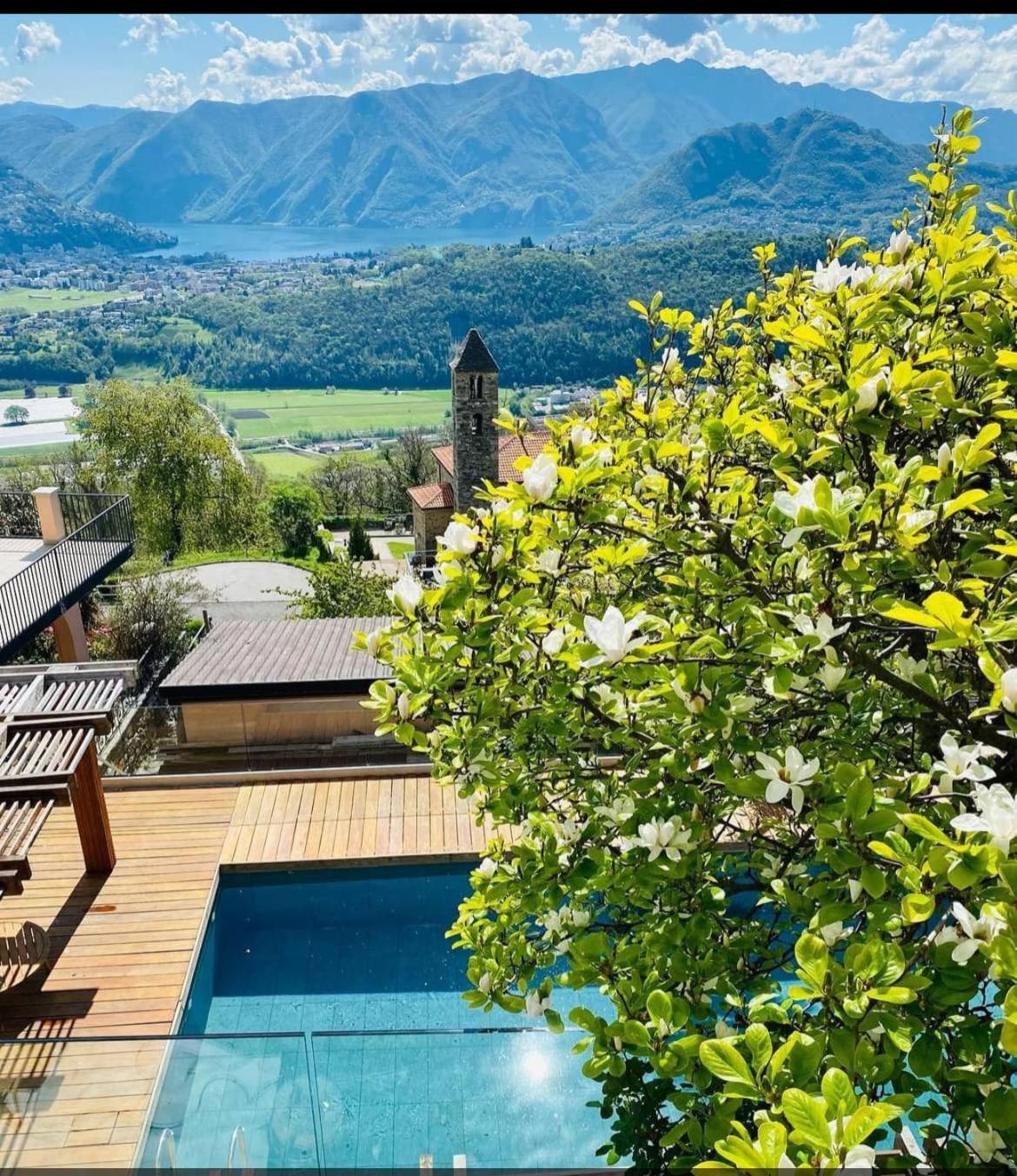Family Suite With Garden And Amaizing View To Lugano กาเดอมาริโอ ภายนอก รูปภาพ